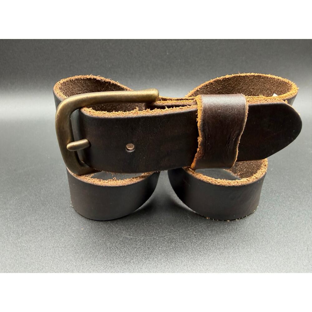 GAP Genuine Leather Belt Brown Distressed Brass Buckle Men’s Size 34 Casual
